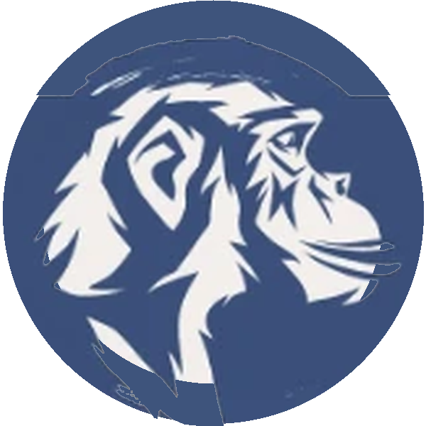 Monkey Print Logo – stilisierter Affenkopf